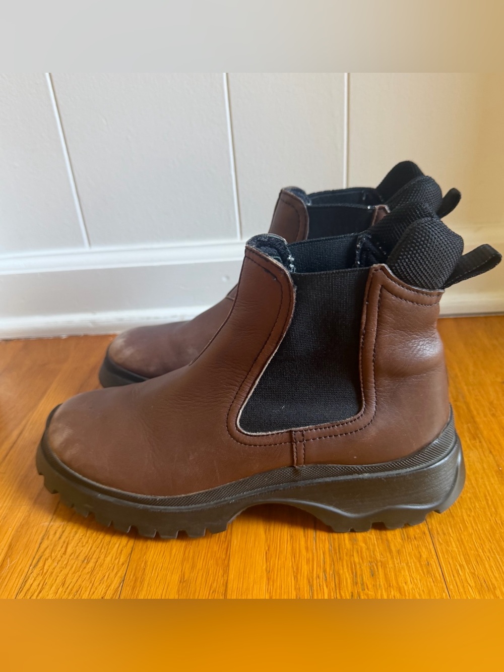 Prada Chelsea Sport Boots Brown Leather 37